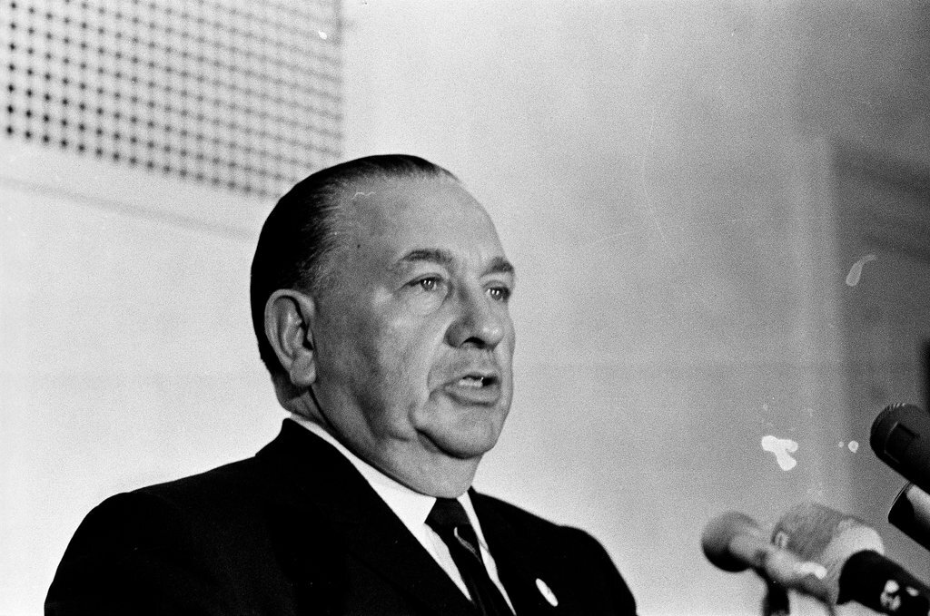 Mayor Richard J. Daley with candidates on election night - Chicago Sun-Times