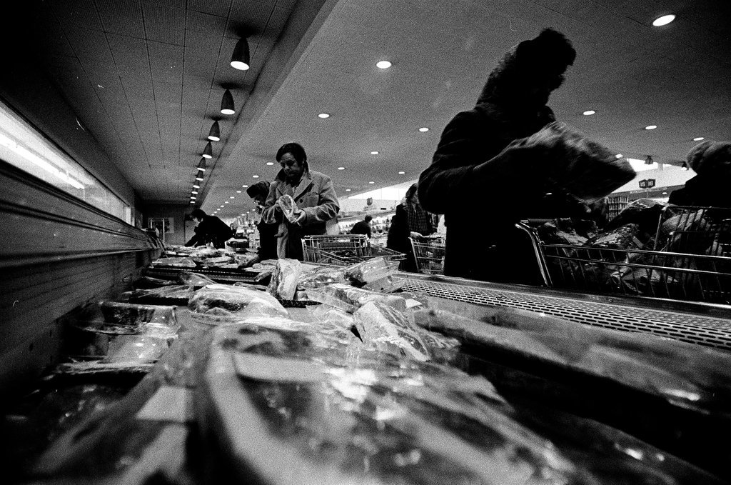 Customers at the Hyde Park Co-Op meat counter - Chicago Sun-Times