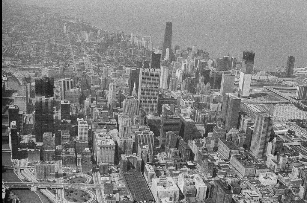 Aerial shots of the city taken from Goodyear Blimp - Howard Lyon for Chicago Sun-Times