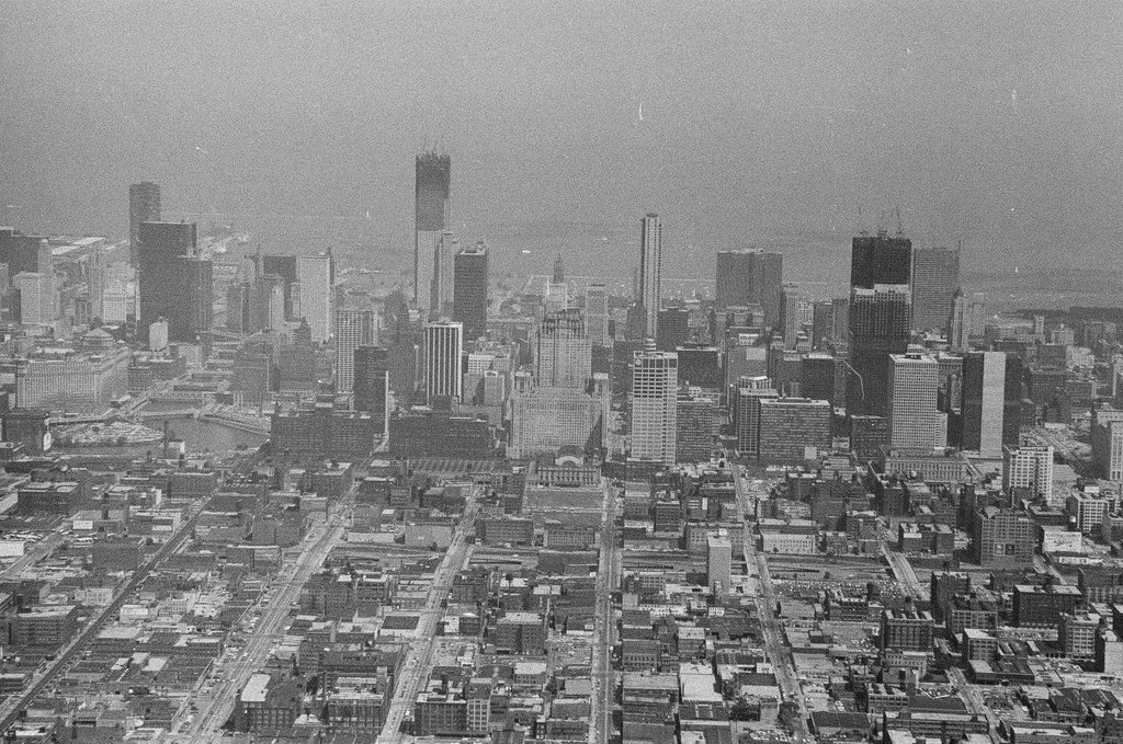 Aerial shots of the city taken from Goodyear Blimp - Howard Lyon for Chicago Sun-Times
