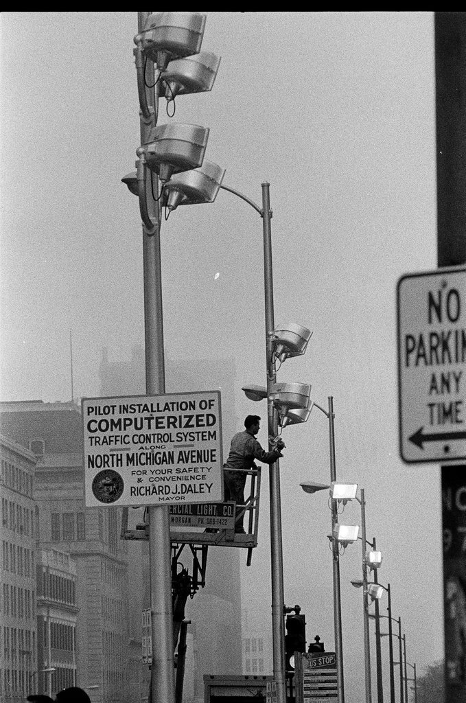 New traffic control device installation - Duane Hall for Chicago Sun-Times