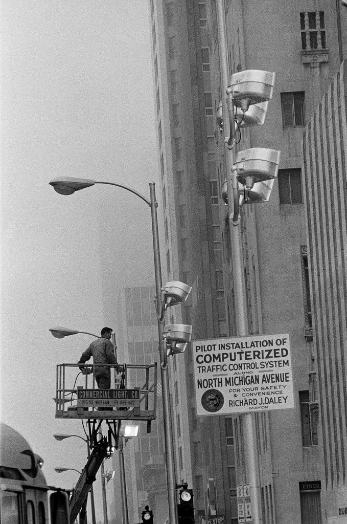 New traffic control device installation - Duane Hall for Chicago Sun-Times