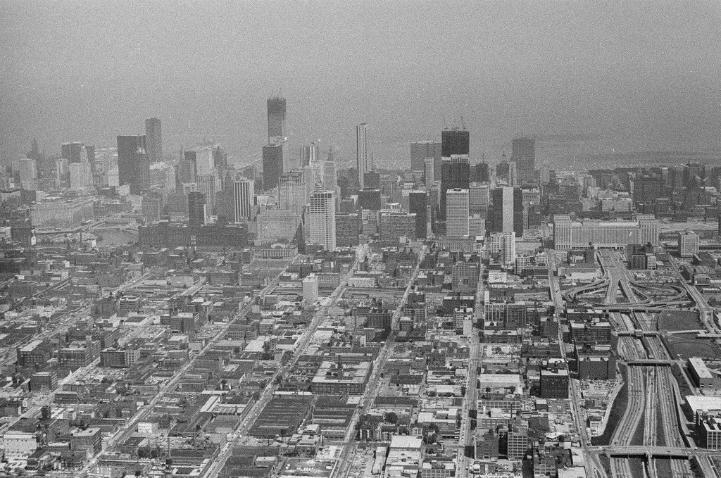 Aerial shots of the city taken from Goodyear Blimp - Howard Lyon for Chicago Sun-Times