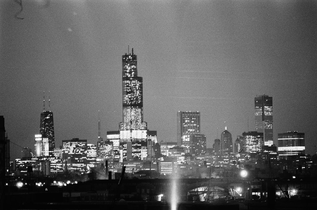 Skyline at night - Don Bierman for Chicago Sun-Times