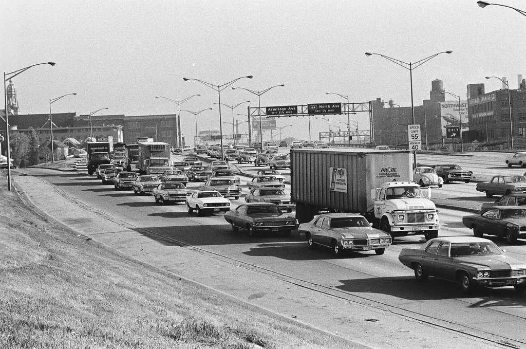 Traffic jam on Kennedy Expressway - Chicago Sun-Times