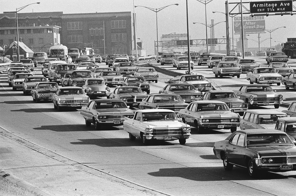 Traffic jam on Kennedy Expressway - Chicago Sun-Times