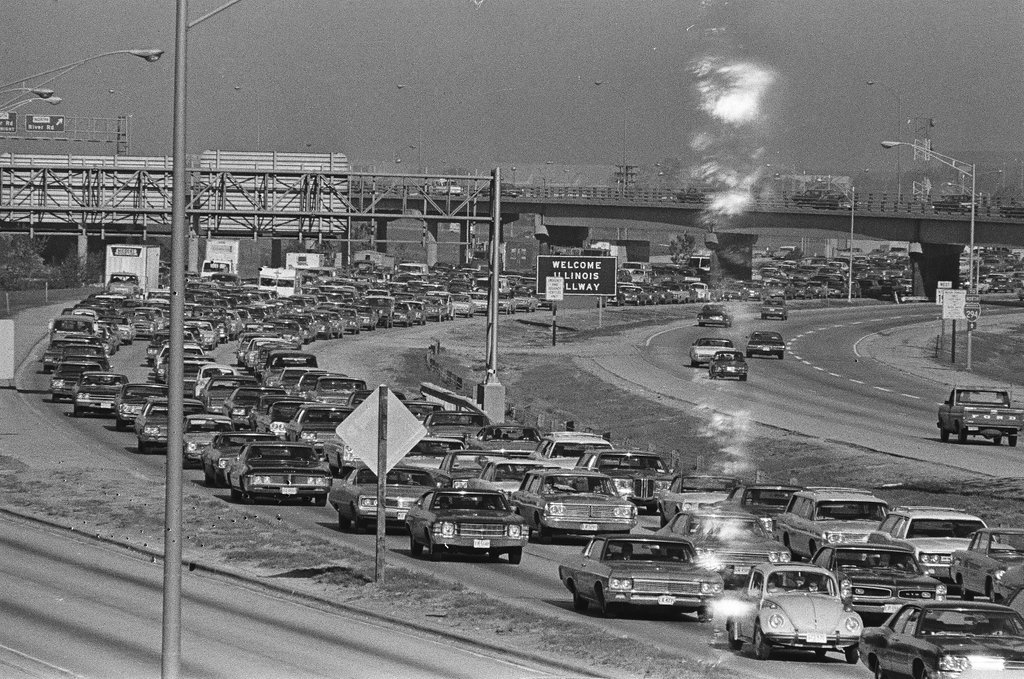 Backup on the Kennedy Expressway due to railroad strike - Chicago Sun-Times