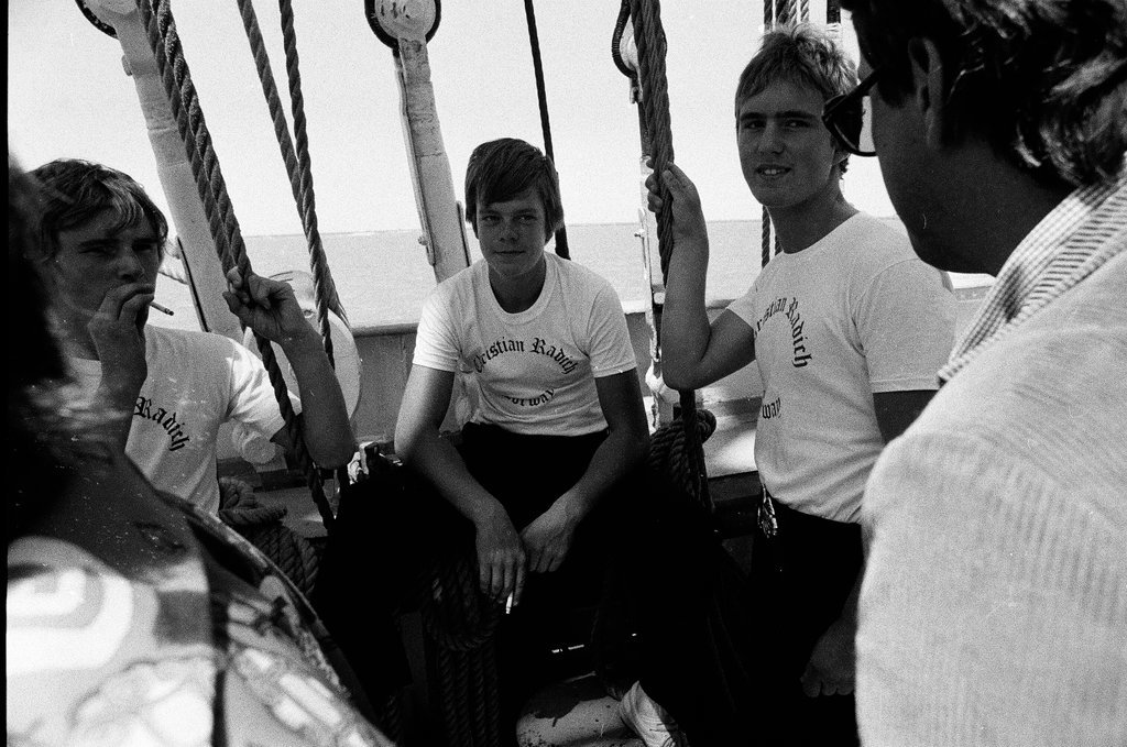 Crew of Christian Radich ship on deck - Chicago Sun-Times