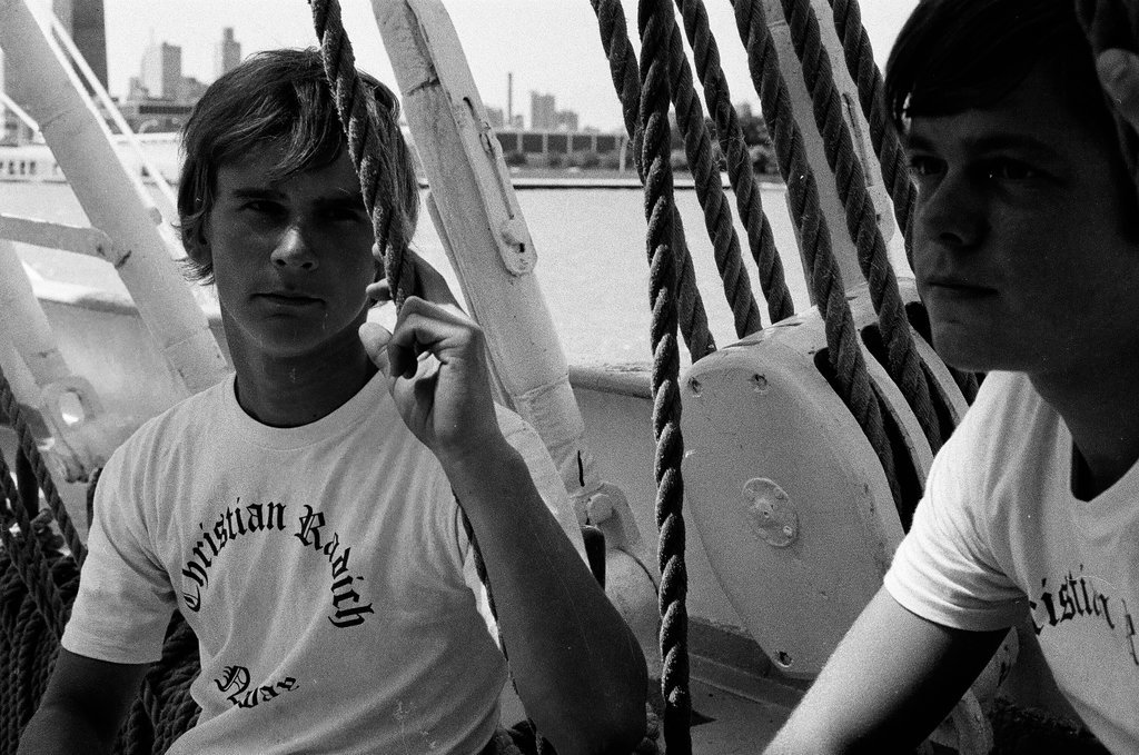 Crew of Christian Radich ship on deck - Chicago Sun-Times