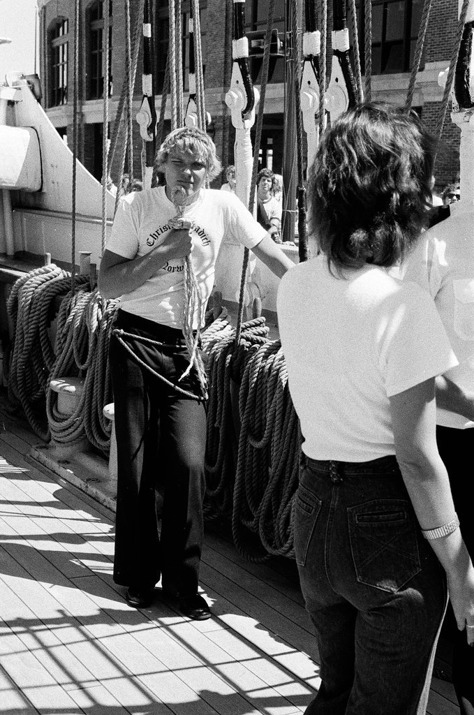 Crew of Christian Radich ship on deck - Chicago Sun-Times