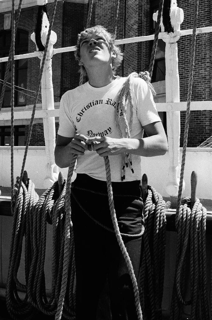 Crew of Christian Radich ship on deck - Chicago Sun-Times
