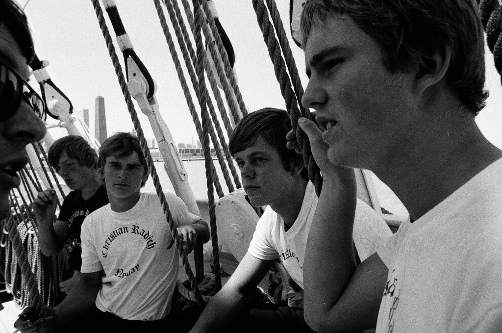 Crew of Christian Radich ship on deck - Chicago Sun-Times