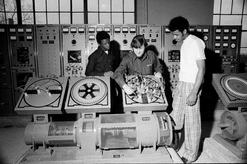 Students at work at Westinghouse Area Vocational High School - Chicago Sun-Times
