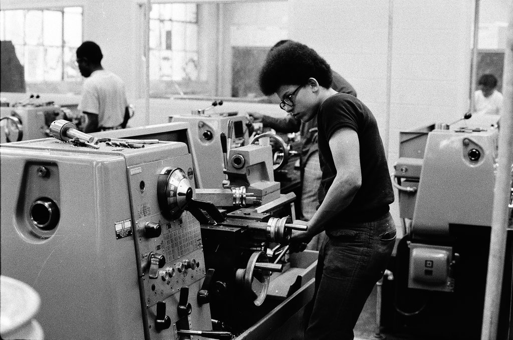 Students at work at Westinghouse Area Vocational High School - Chicago Sun-Times