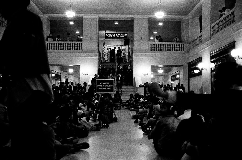 High school students stage sit-in at Board of Education offices - Chicago Sun-Times