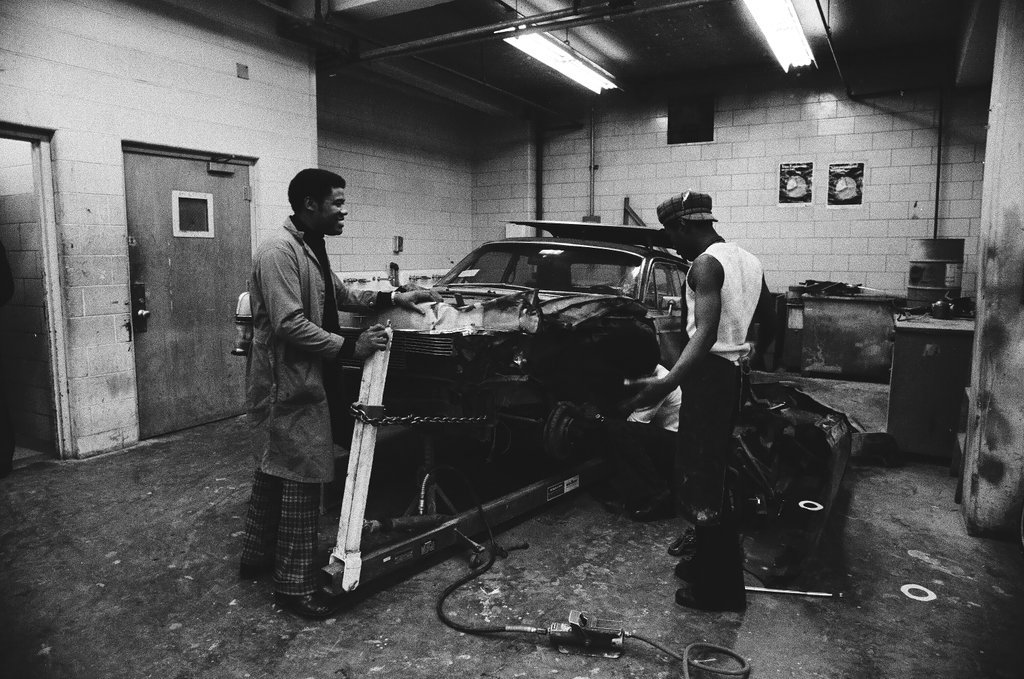 Students at work at Westinghouse Area Vocational High School - Chicago Sun-Times