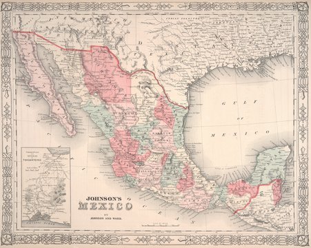 Map of Johnson's Mexico - Johnson and Ward
