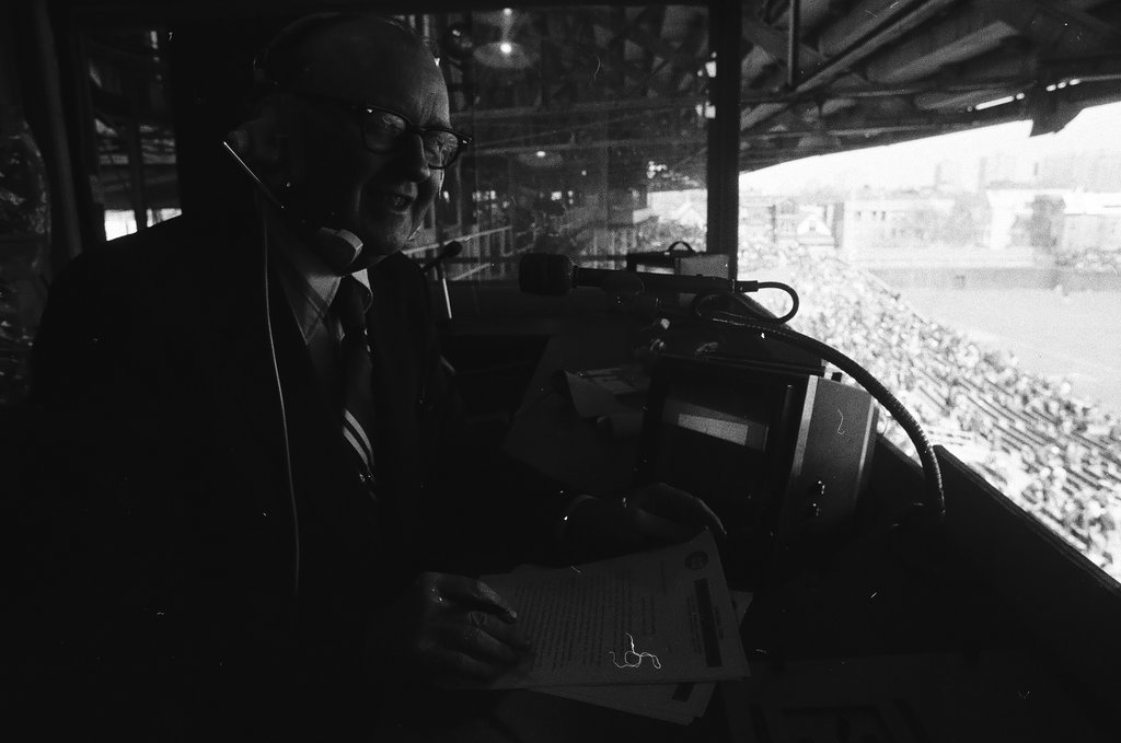 Jack Brickhouse at Wrigley Field - Bob Langer for Chicago Sun-Times