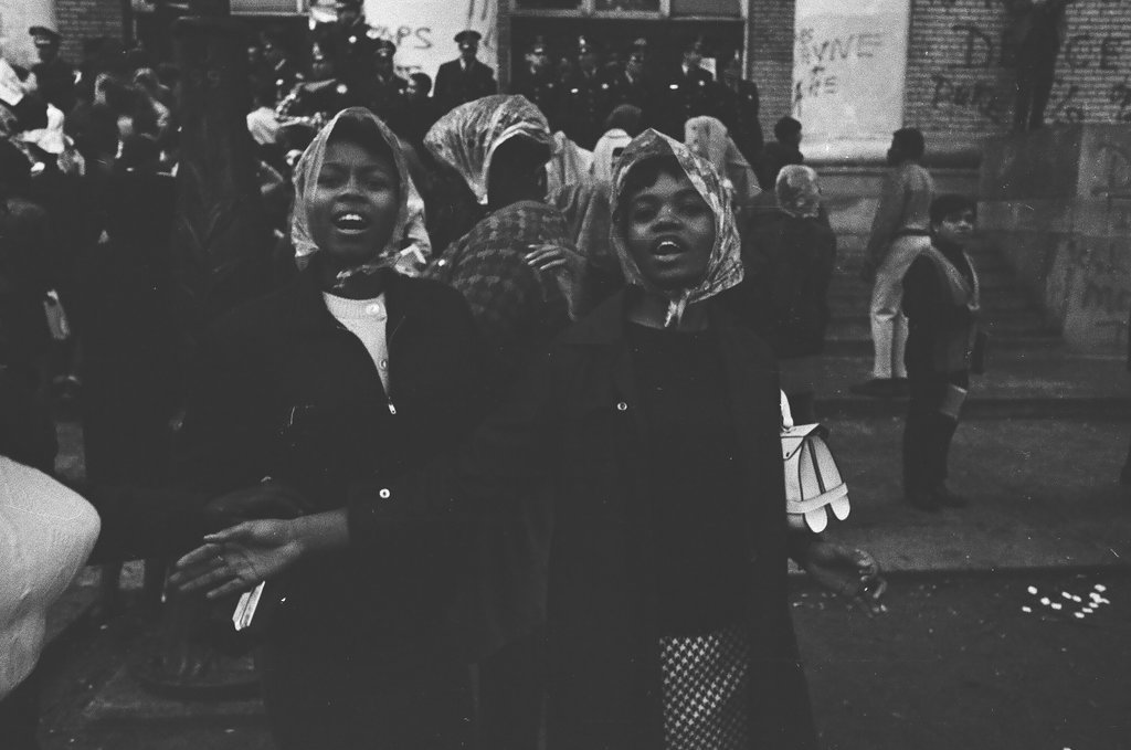 Student demonstration at Harrison Technical High School - Chicago Sun-Times