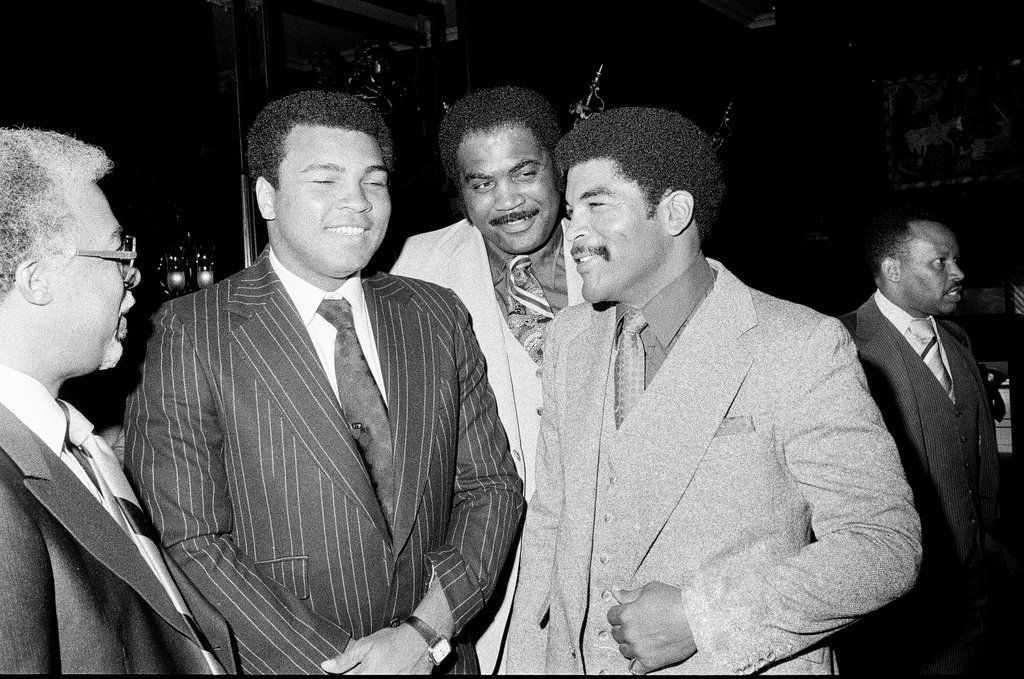Muhammad Ali speaking at a press conference - Jim Mescall for Chicago Sun-Times