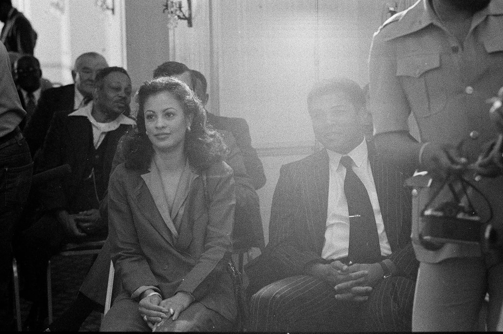 Muhammad Ali speaking at a press conference - Jim Mescall for Chicago Sun-Times