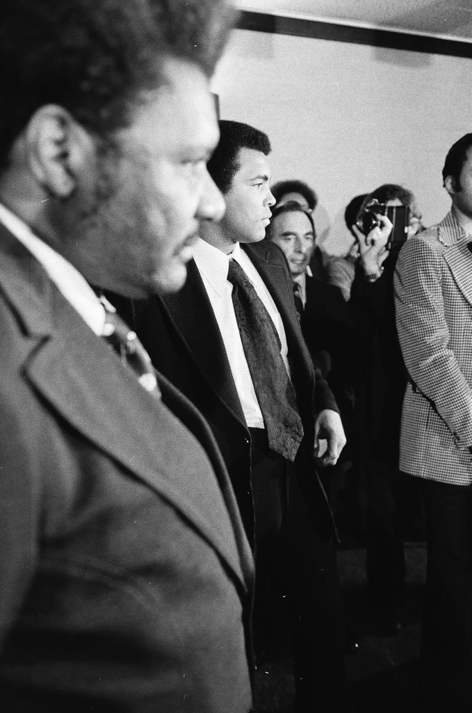 Muhammad Ali speaking about Wepner fight at press conference - Randy B. Leffingwell for Chicago Sun-Times