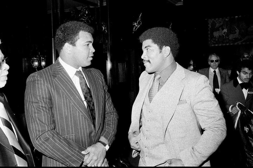 Muhammad Ali speaking at a press conference - Jim Mescall for Chicago Sun-Times