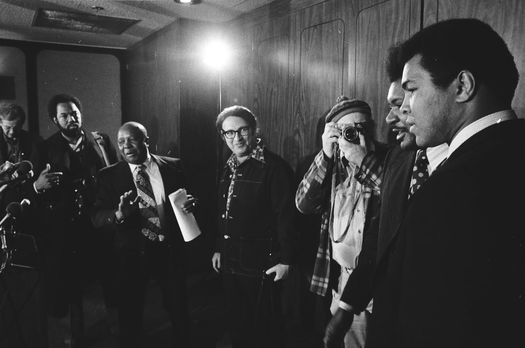 Muhammad Ali speaking about Wepner fight at press conference - Randy B. Leffingwell for Chicago Sun-Times