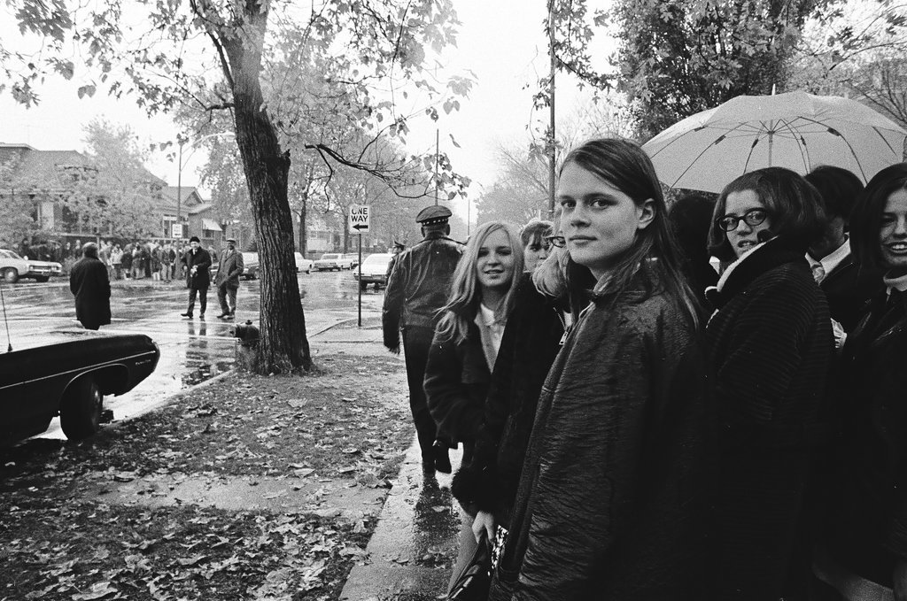 Police and students outside of Gage Park High School - Chicago Sun-Times