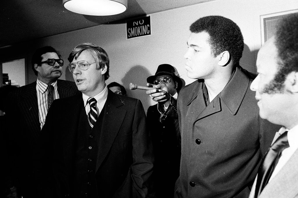 Muhammad Ali at the opening of Ali's Trolley restaurant - Carmen Reporto for Chicago Sun-Times