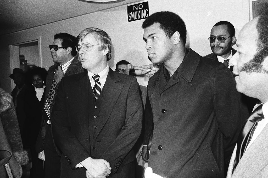 Muhammad Ali at the opening of Ali's Trolley restaurant - Carmen Reporto for Chicago Sun-Times