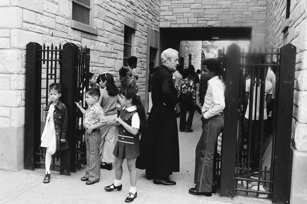 Children on the first day of school at Holy School - Chicago Sun-Times