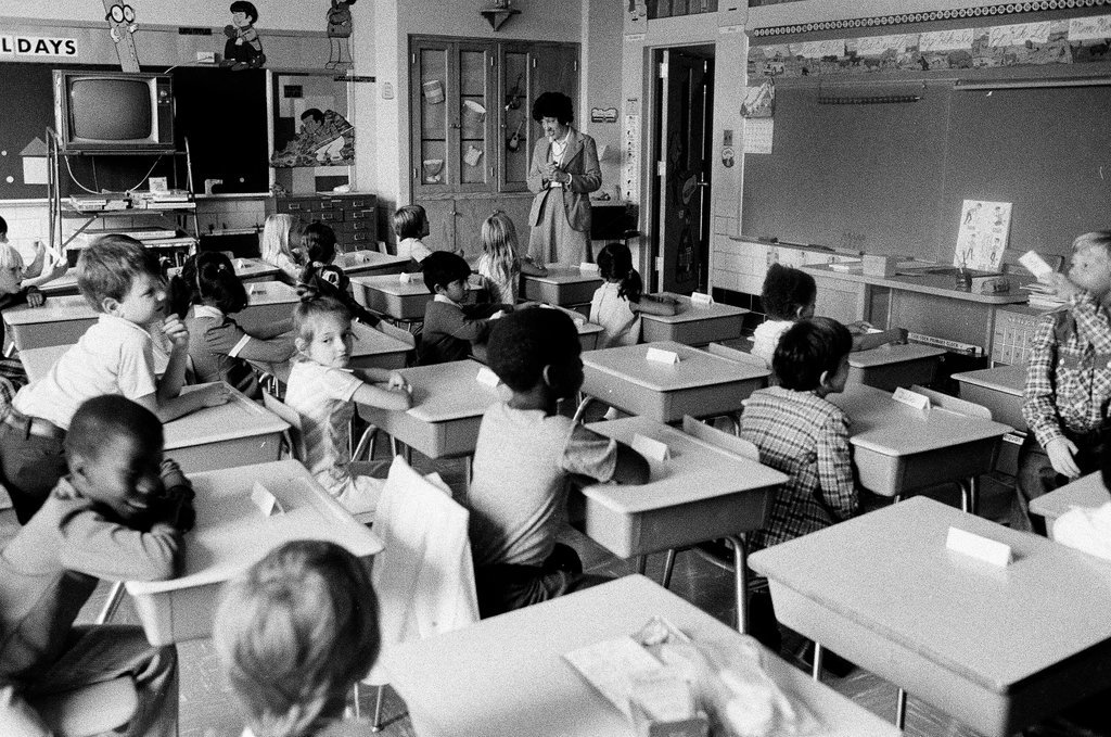 Children on the first day of school at Holy School - Chicago Sun-Times