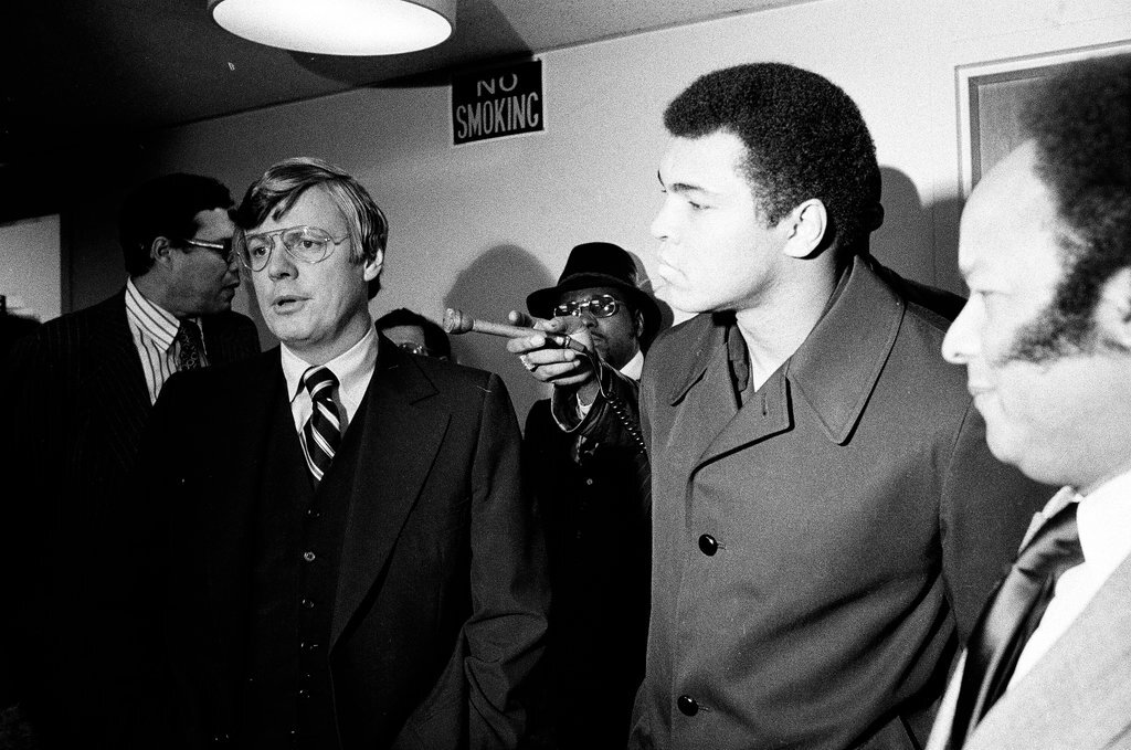 Muhammad Ali at the opening of Ali's Trolley restaurant - Carmen Reporto for Chicago Sun-Times
