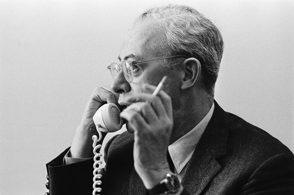 Saul D. Alinsky on the phone - Chicago Sun-Times