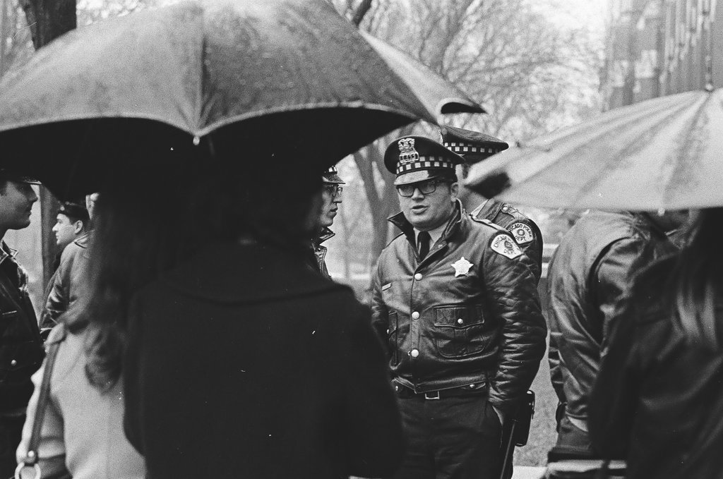 Police and students outside of Gage Park High School - Chicago Sun-Times
