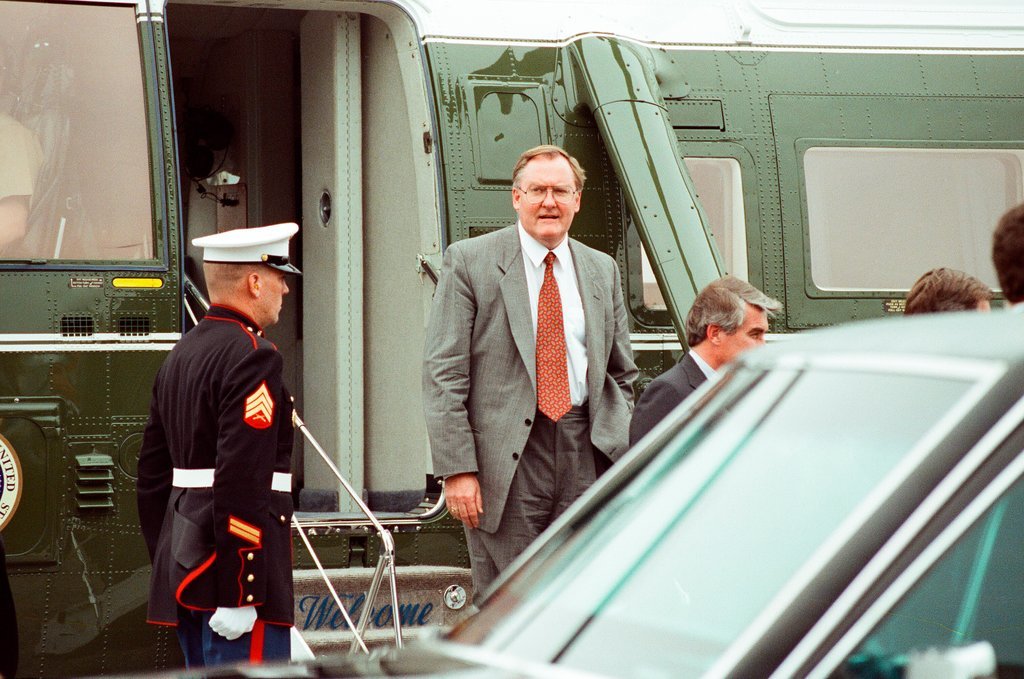President George H. W. Bush arrives at Meigs Field - Chicago Sun-Times
