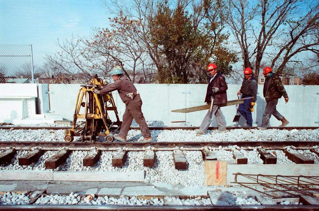 Construction of elevated train tracks to Midway Airport - Chicago Sun-Times