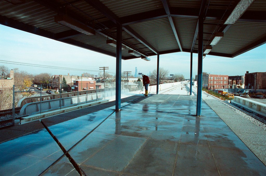 Construction of elevated train tracks to Midway Airport - Chicago Sun-Times
