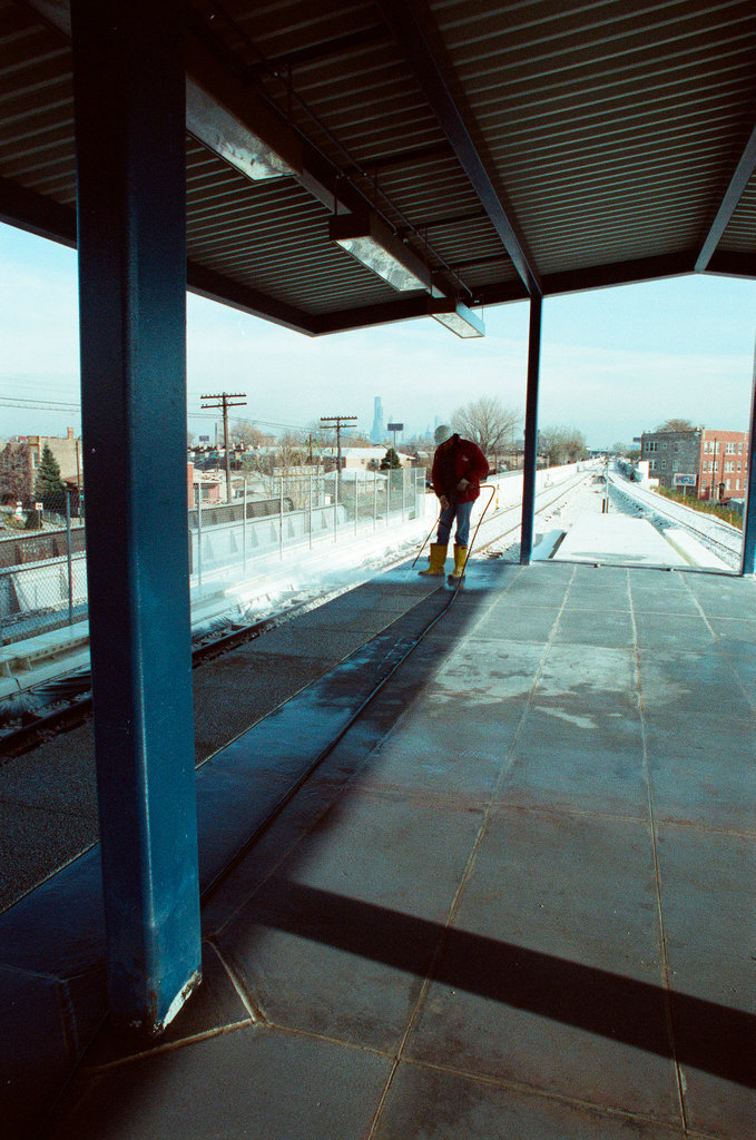 Construction of elevated train tracks to Midway Airport - Chicago Sun-Times