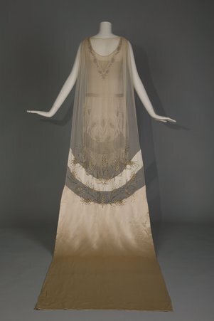 Wedding dress and train by Blum's Vogue - Blum's Vogue (Chicago, Ill.)