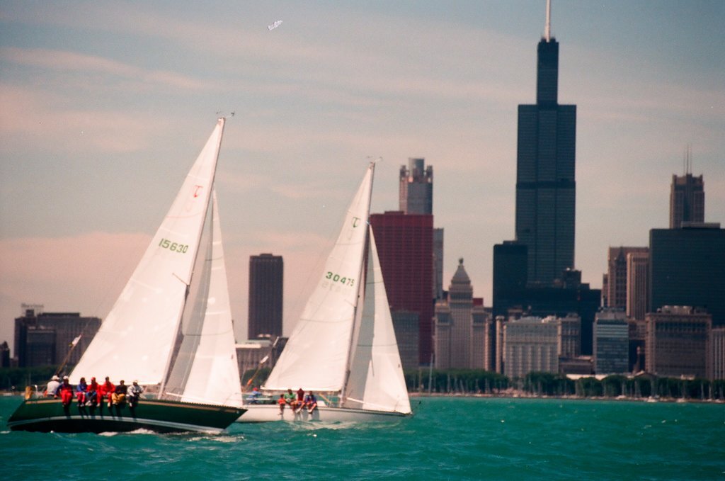 Sailboats beginning the Mackinac Island race - Chicago Sun-Times