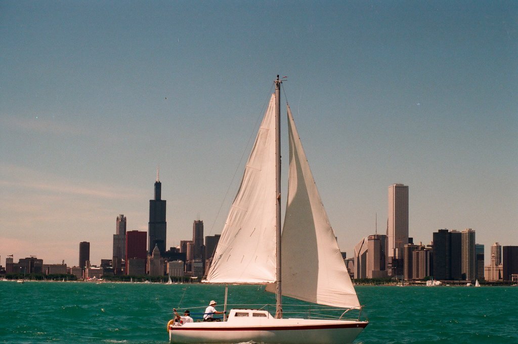 Sailboats beginning the Mackinac Island race - Chicago Sun-Times
