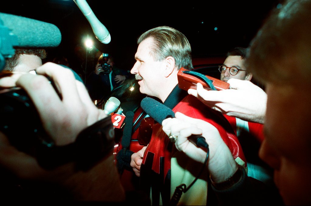 Mike Ditka at Halas Hall - Tom Cruze for Chicago Sun-Times