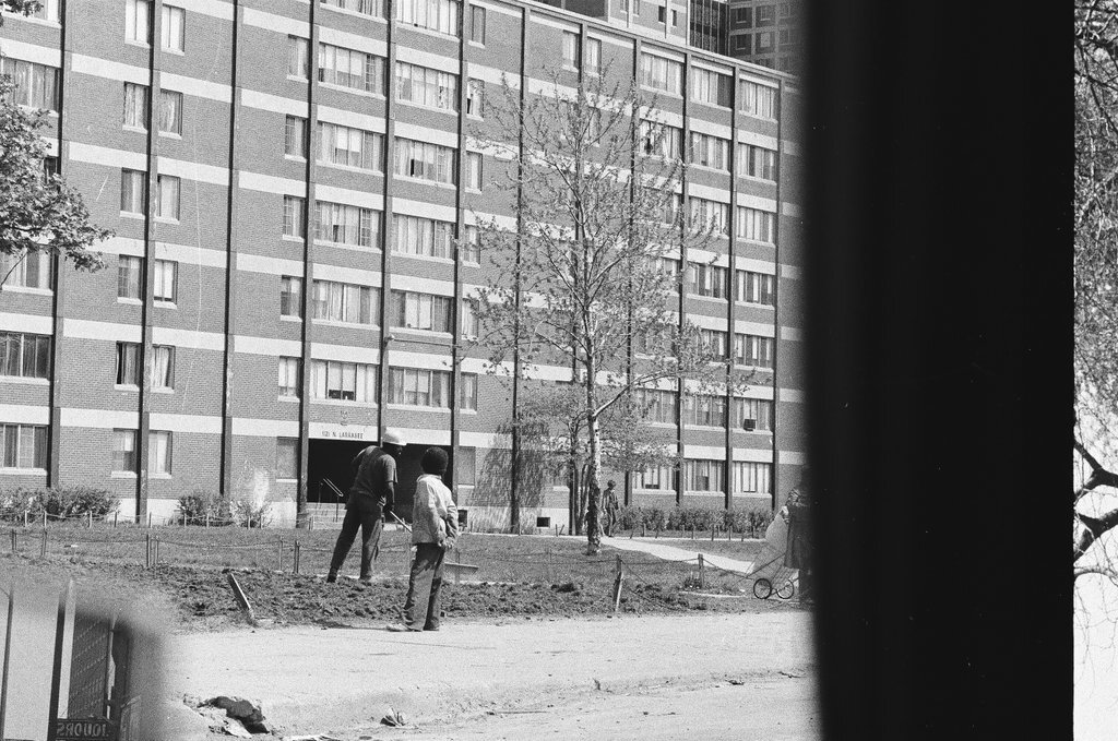 Cabrini-Green mailboxes shown in a poorly lit area - Chicago Sun-Times