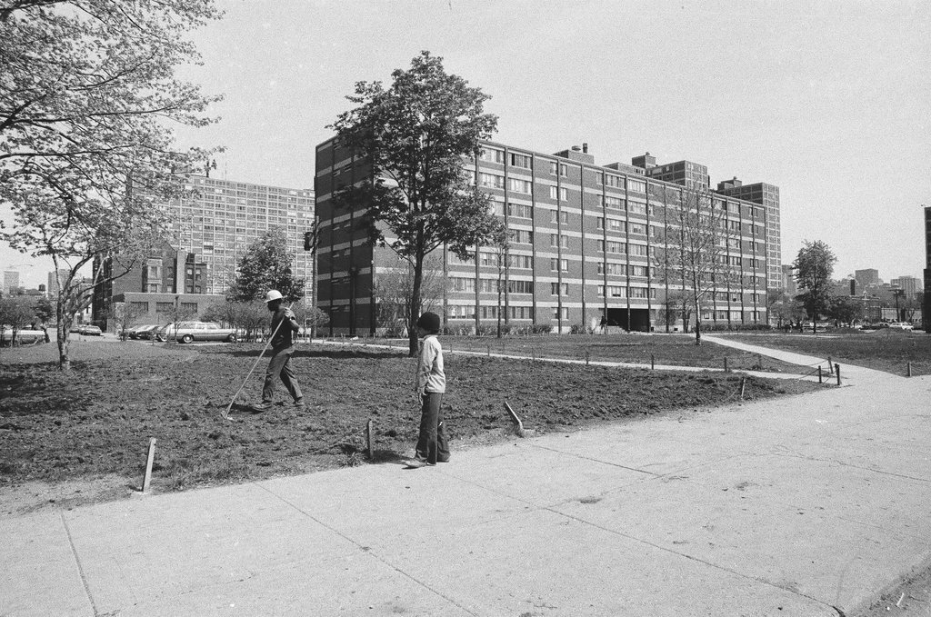 Cabrini-Green mailboxes shown in a poorly lit area - Chicago Sun-Times