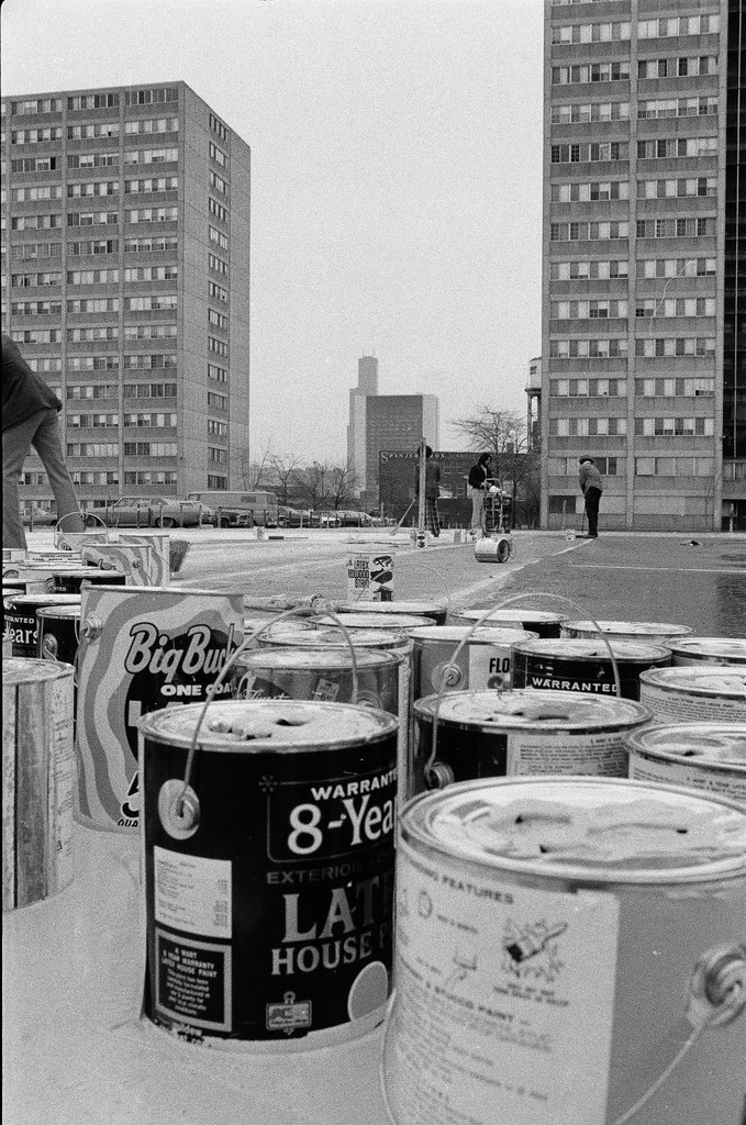 Cabrini-Green tennis court concrete poured - Chicago Sun-Times