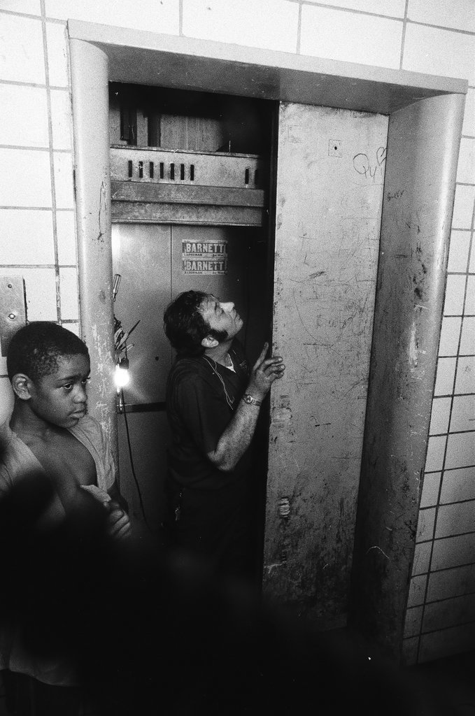 Repairman working on the elevators at Stateway Gardens - Chicago Sun-Times