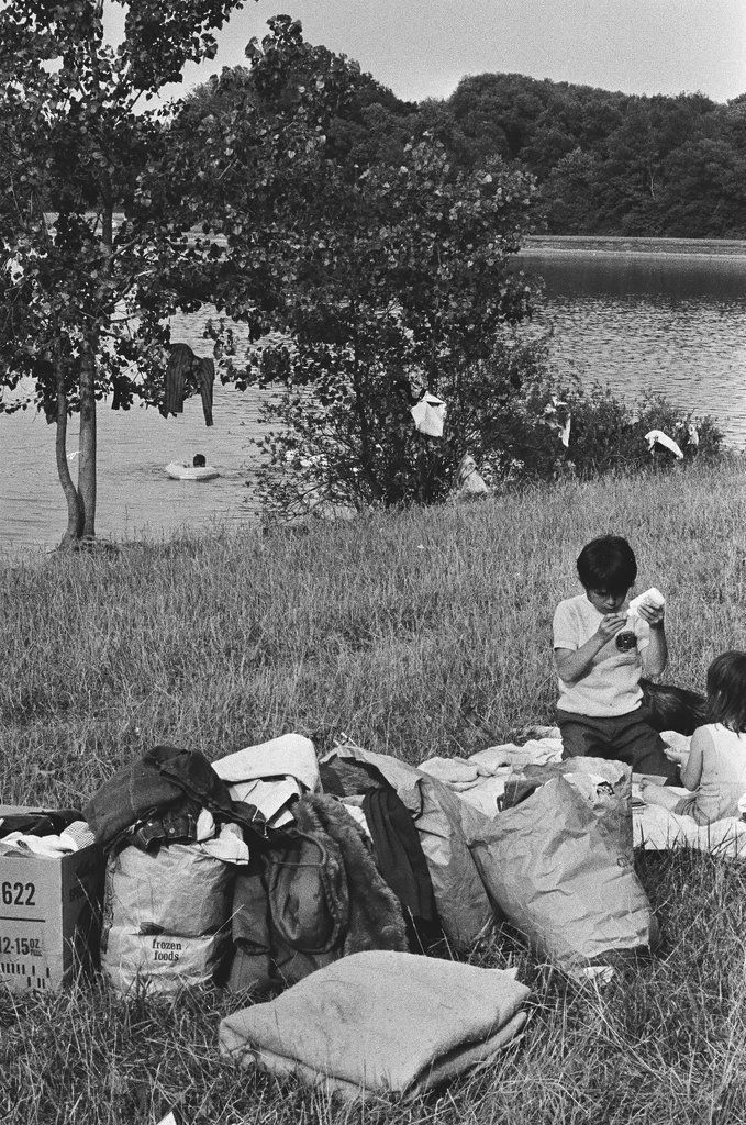 Native Americans setting up camp at Big Bend Lake - Chicago Sun-Times
