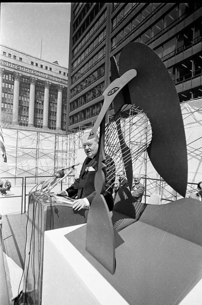 Groundbreaking ceremony for the Picasso sculpture at the Civic Center - Chicago Sun-Times